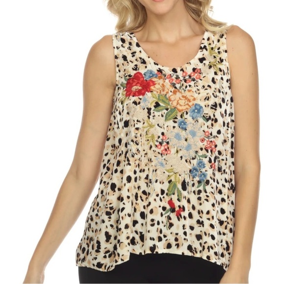 Johnny Was silk blend Velvet Swing Tank Top Boho NEW - Picture 1 of 9